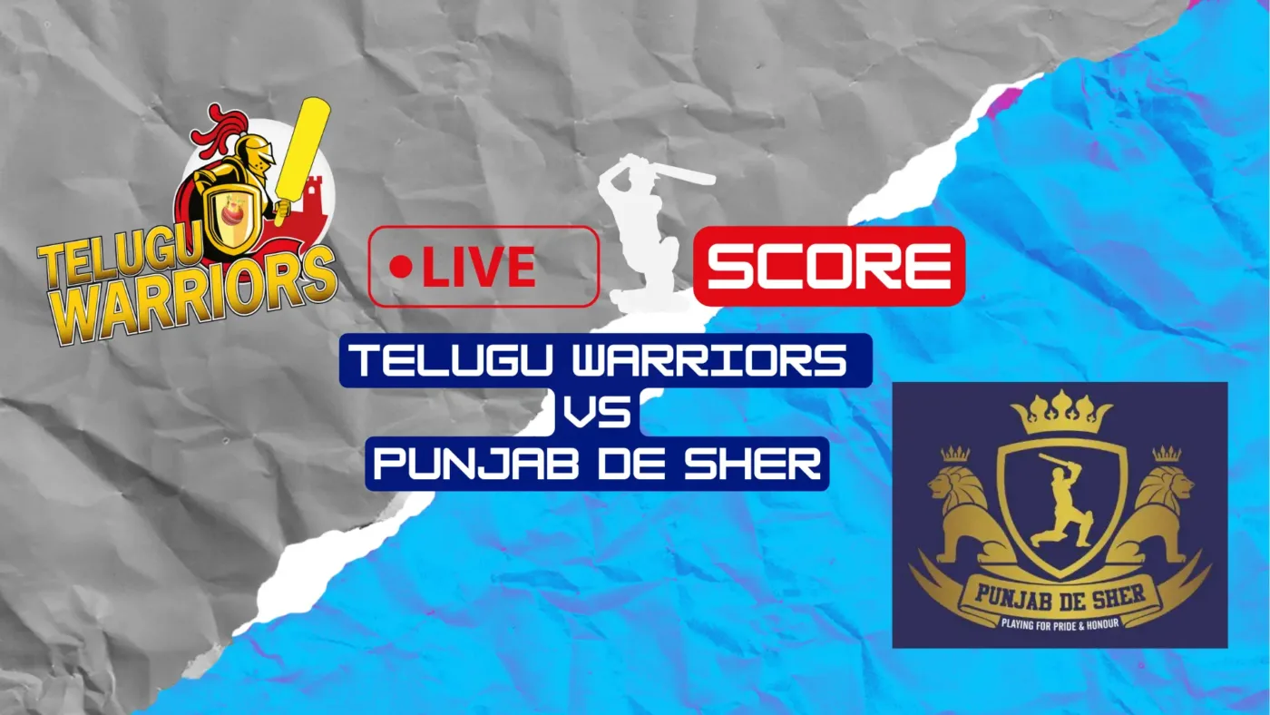 Telugu Warriors  Vs Punjab De Sher CCL Live Score