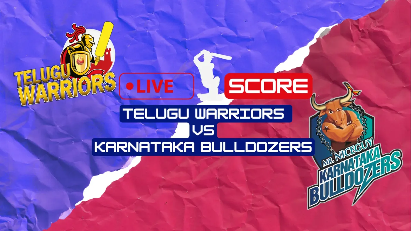 Karnataka Bulldozers Vs Telugu Warriors Live Score Update Ball by Ball