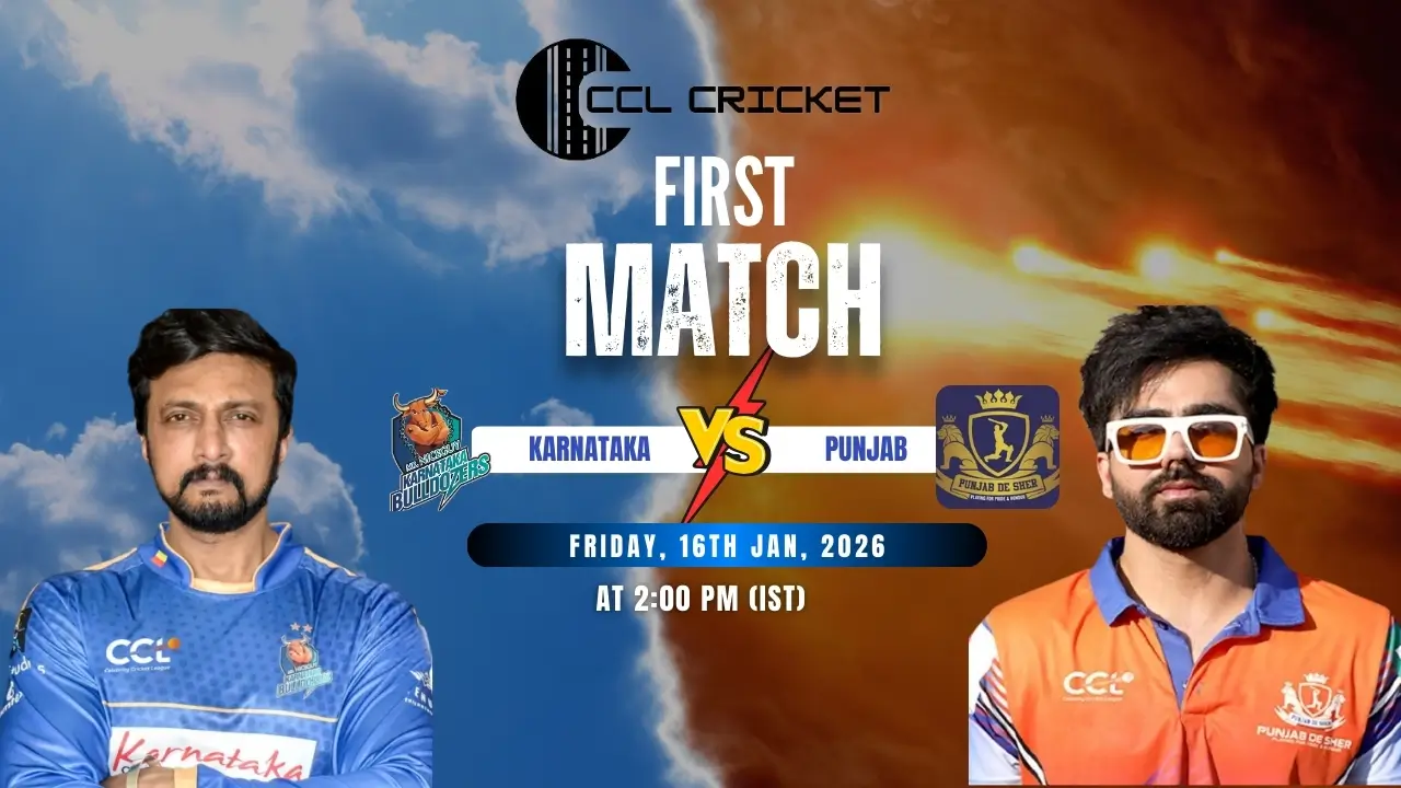 Karnataka Bulldozers Vs Punjab De Sher CCL 2026 1st Match